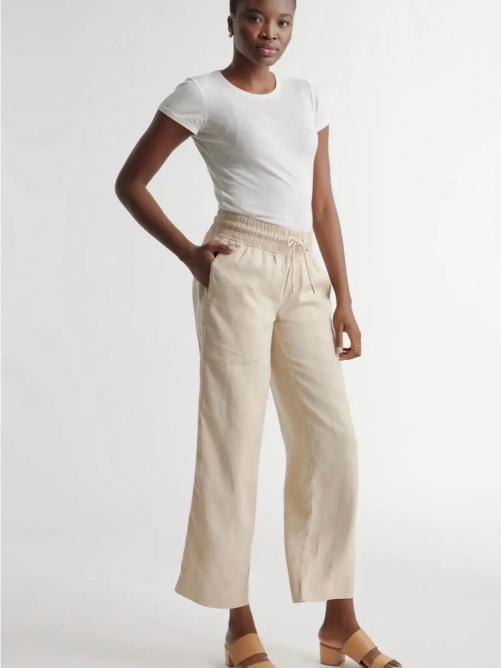 100% European Linen Wide Leg Pants - XL - Picture 4 of 12
